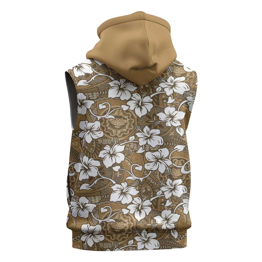 Kuvui Bula Fiji Sleeveless Hoodie Fijian Tapa Seamless Hibiscus - Polynesian Pride