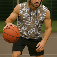 Kuvui Bula Fiji Sleeveless Zip Hoodie Fijian Tapa Seamless Hibiscus - Polynesian Pride