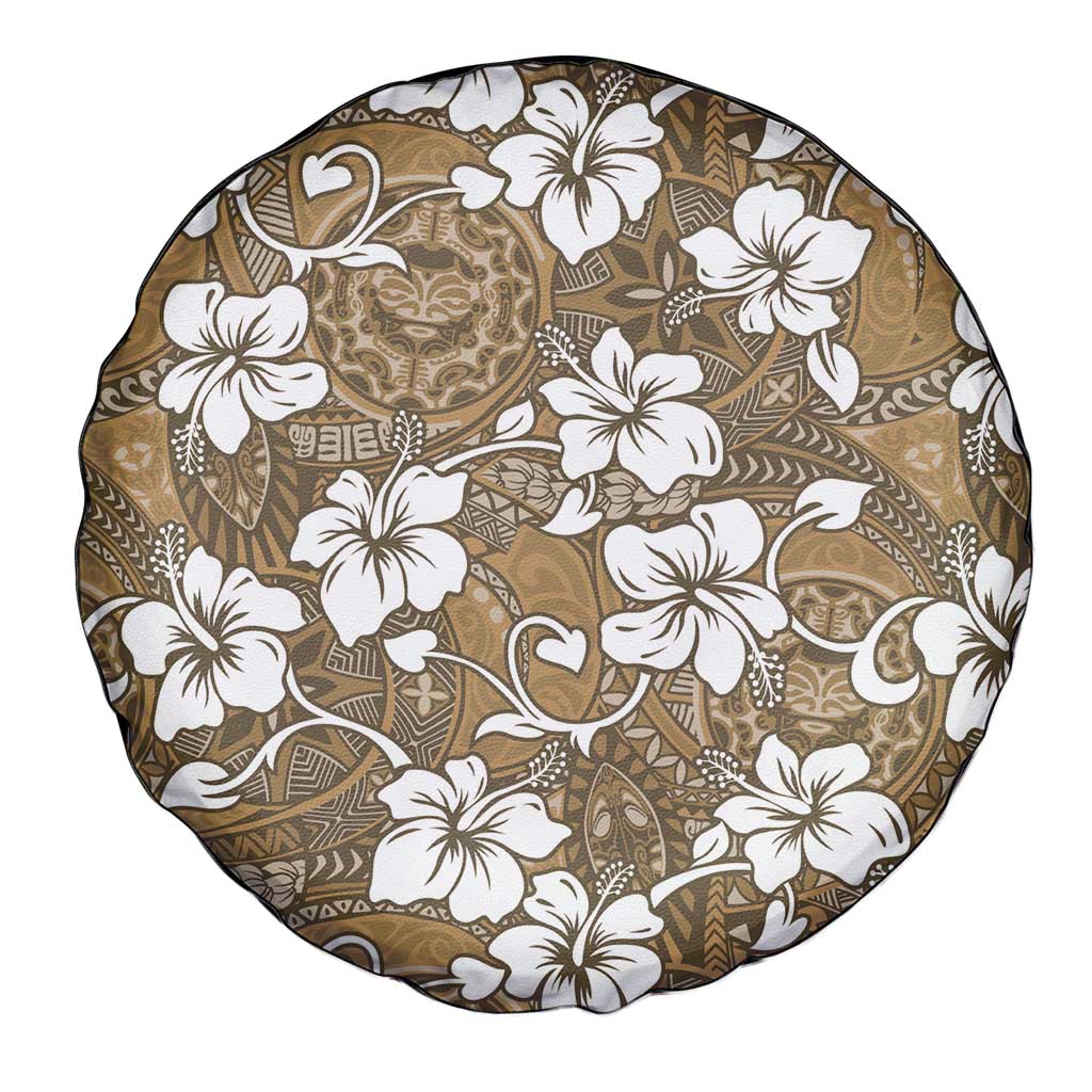 Kuvui Bula Fiji Spare Tire Cover Fijian Tapa Seamless Hibiscus - Polynesian Pride