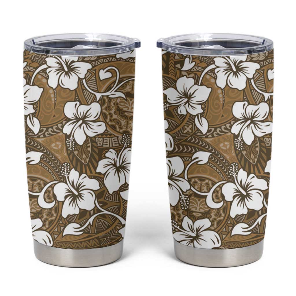 Kuvui Bula Fiji Tumbler Cup Fijian Tapa Seamless Hibiscus - Polynesian Pride