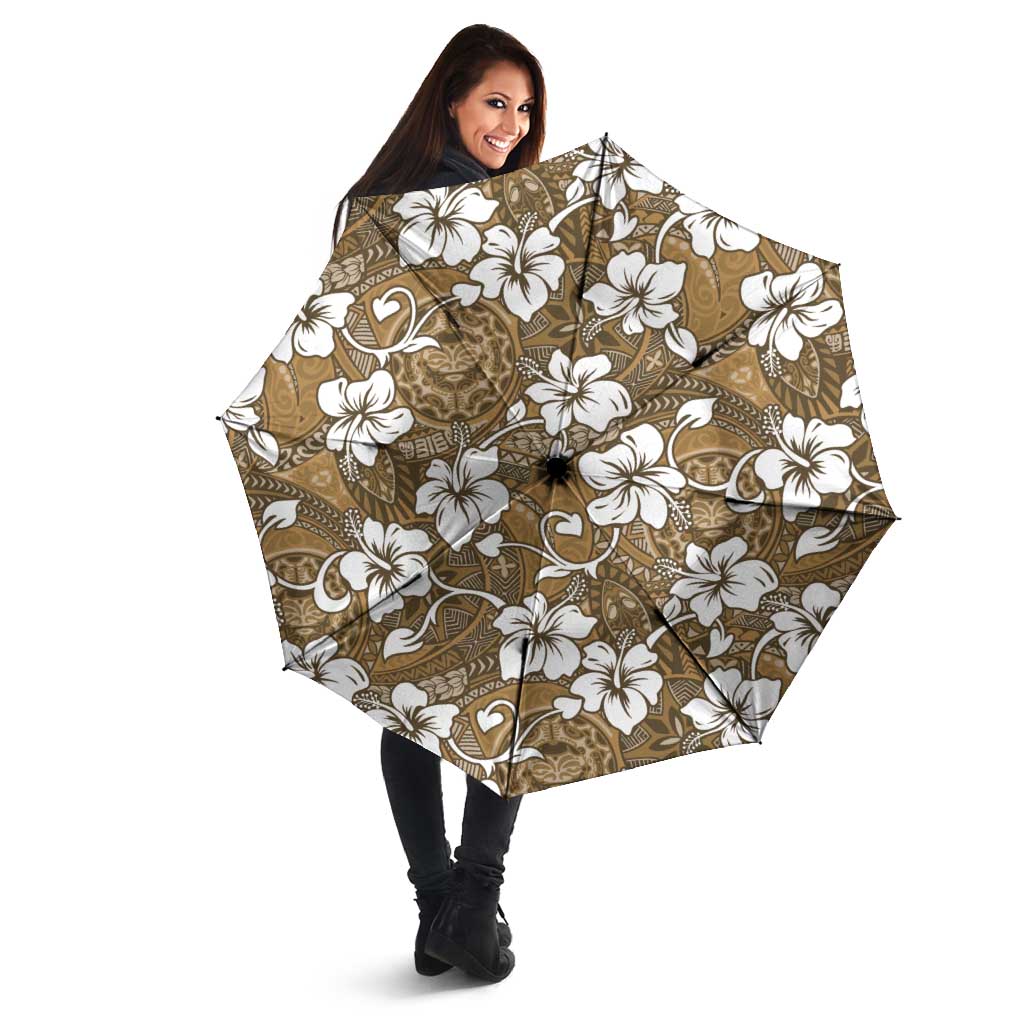 Kuvui Bula Fiji Umbrella Fijian Tapa Seamless Hibiscus - Polynesian Pride