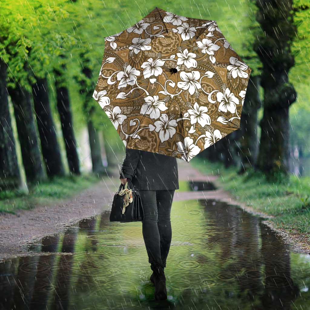 Kuvui Bula Fiji Umbrella Fijian Tapa Seamless Hibiscus - Polynesian Pride