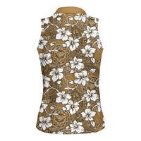 Kuvui Bula Fiji Women Sleeveless Polo Shirt Fijian Tapa Seamless Hibiscus - Polynesian Pride