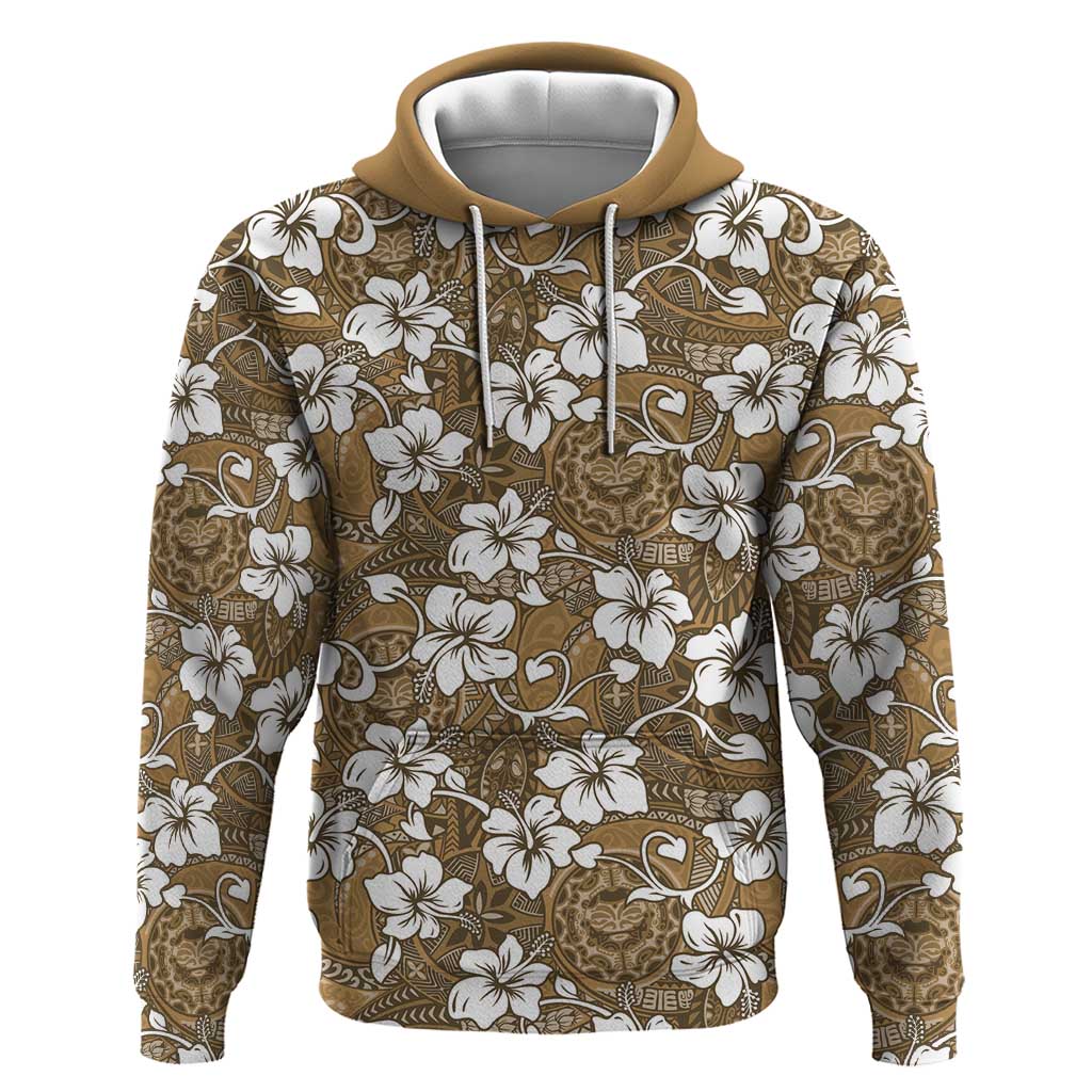 Kuvui Bula Fiji Zip Hoodie Fijian Tapa Seamless Hibiscus - Polynesian Pride