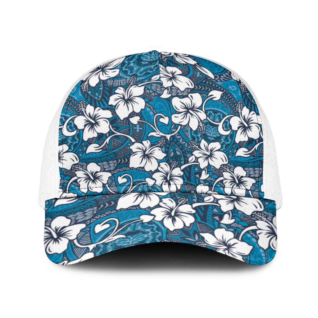 Karakarawa Bula Fiji Baseball Net Cap Fijian Tapa Seamless Hibiscus - Polynesian Pride