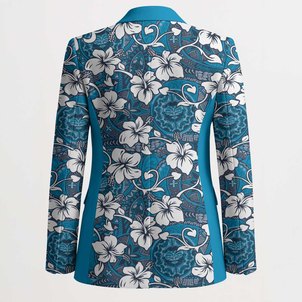 Karakarawa Bula Fiji Blazer Fijian Tapa Seamless Hibiscus - Polynesian Pride