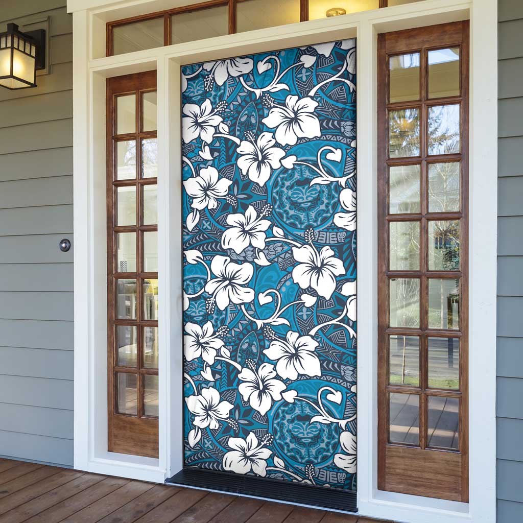 Karakarawa Bula Fiji Door Cover Fijian Tapa Seamless Hibiscus - Polynesian Pride