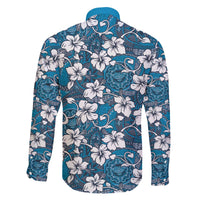 Karakarawa Bula Fiji Family Matching Off The Shoulder Long Sleeve Dress and Hawaiian Shirt Fijian Tapa Seamless Hibiscus - Polynesian Pride