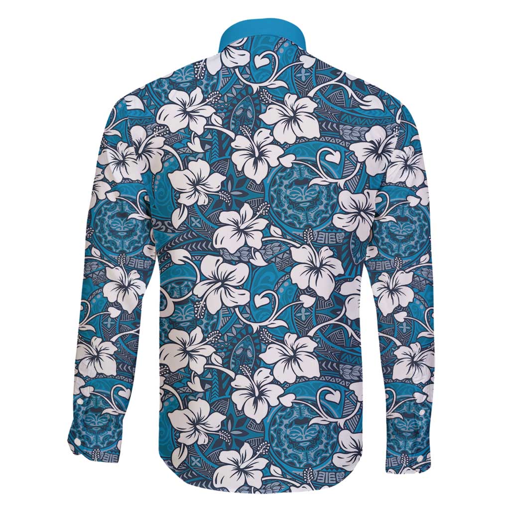 Karakarawa Bula Fiji Family Matching Off Shoulder Maxi Dress and Hawaiian Shirt Fijian Tapa Seamless Hibiscus - Polynesian Pride