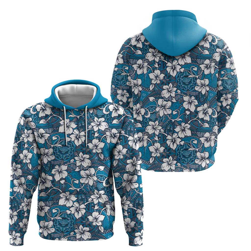 Karakarawa Bula Fiji Hoodie Fijian Tapa Seamless Hibiscus - Polynesian Pride