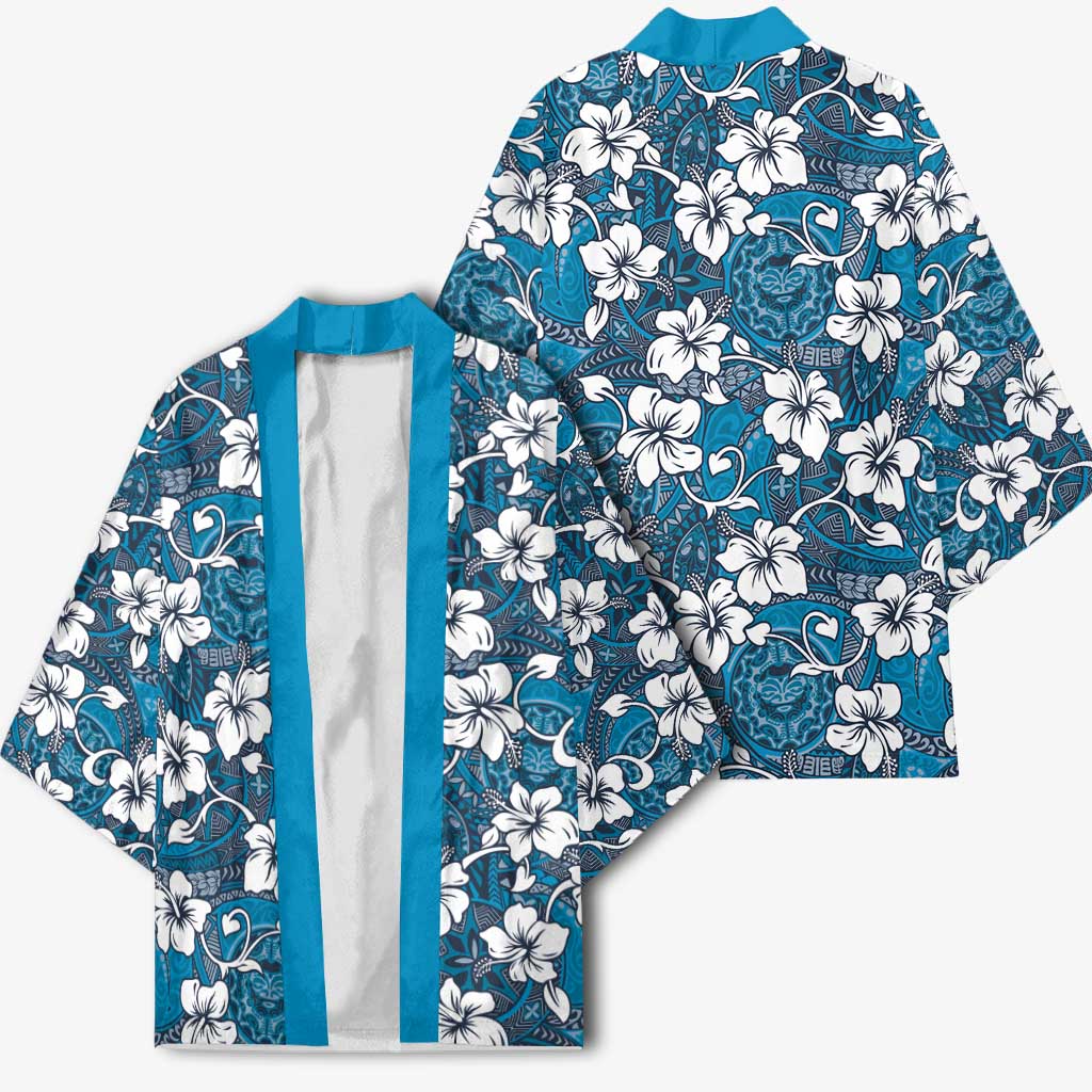 Karakarawa Bula Fiji Kimono Fijian Tapa Seamless Hibiscus - Polynesian Pride