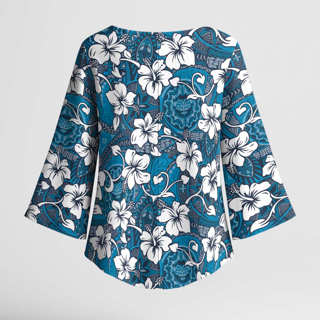 Karakarawa Bula Fiji Kimono Sleeve Blouse Fijian Tapa Seamless Hibiscus - Polynesian Pride