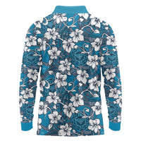 Karakarawa Bula Fiji Long Sleeve Polo Shirt Fijian Tapa Seamless Hibiscus - Polynesian Pride
