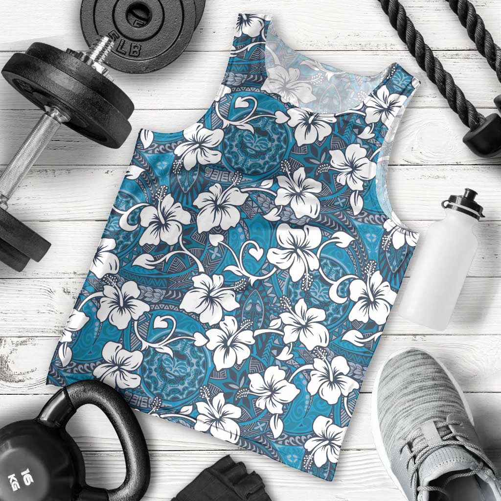 Karakarawa Bula Fiji Men Tank Top Fijian Tapa Seamless Hibiscus - Polynesian Pride