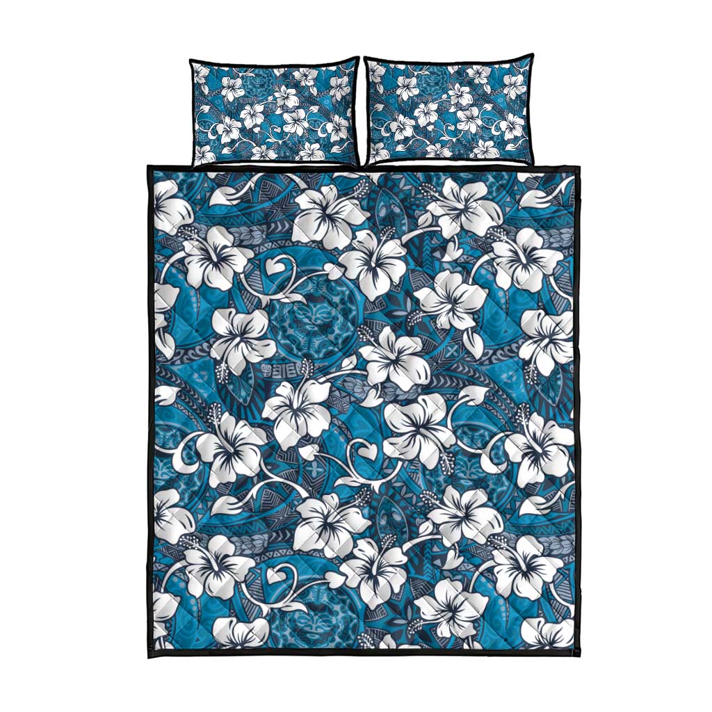 Karakarawa Bula Fiji Quilt Bed Set Fijian Tapa Seamless Hibiscus - Polynesian Pride