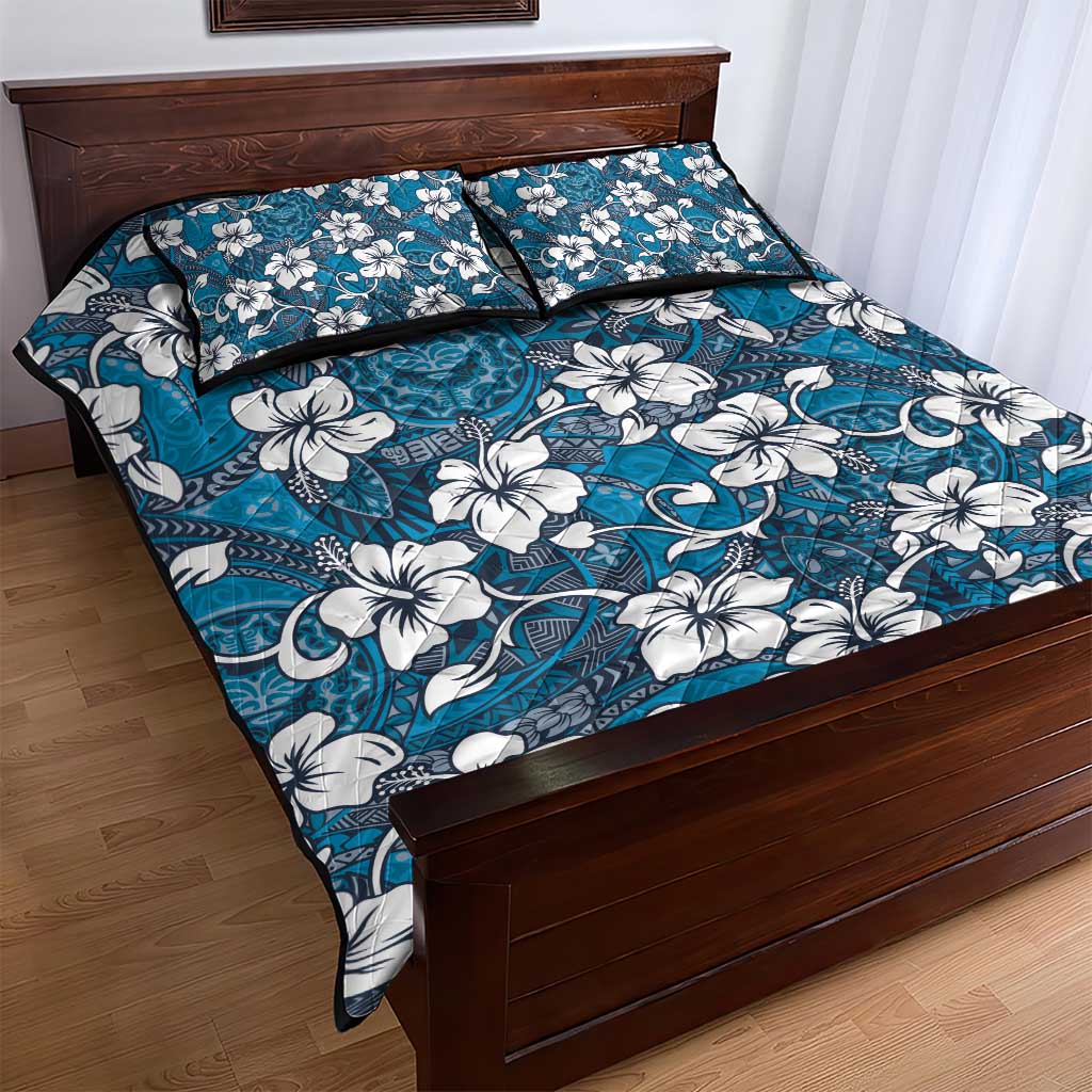 Karakarawa Bula Fiji Quilt Bed Set Fijian Tapa Seamless Hibiscus - Polynesian Pride