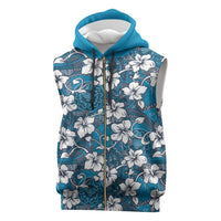 Karakarawa Bula Fiji Sleeveless Zip Hoodie Fijian Tapa Seamless Hibiscus - Polynesian Pride