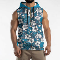 Karakarawa Bula Fiji Sleeveless Zip Hoodie Fijian Tapa Seamless Hibiscus - Polynesian Pride