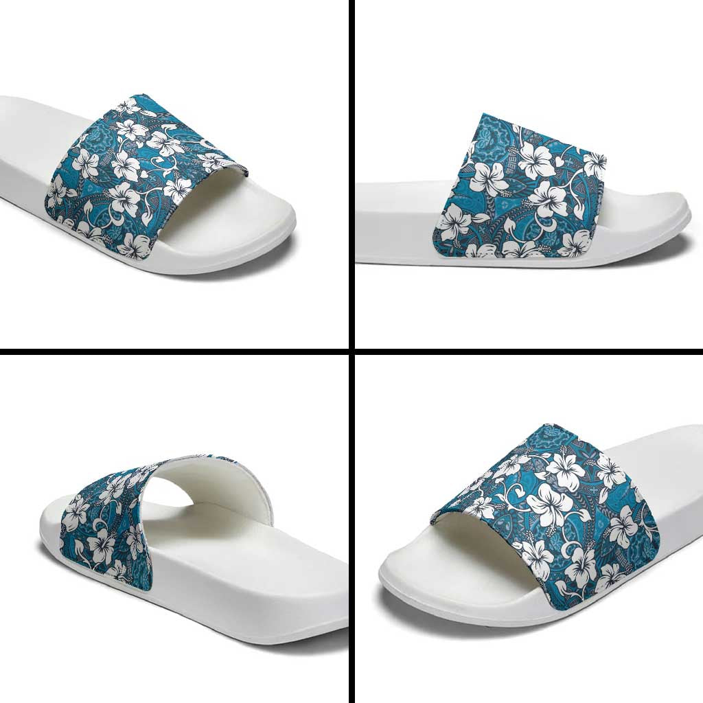 Karakarawa Bula Fiji Slide Sandals Fijian Tapa Seamless Hibiscus - Polynesian Pride