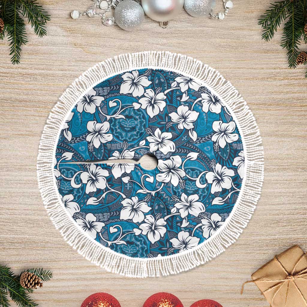Karakarawa Bula Fiji Tree Skirt Fijian Tapa Seamless Hibiscus - Polynesian Pride