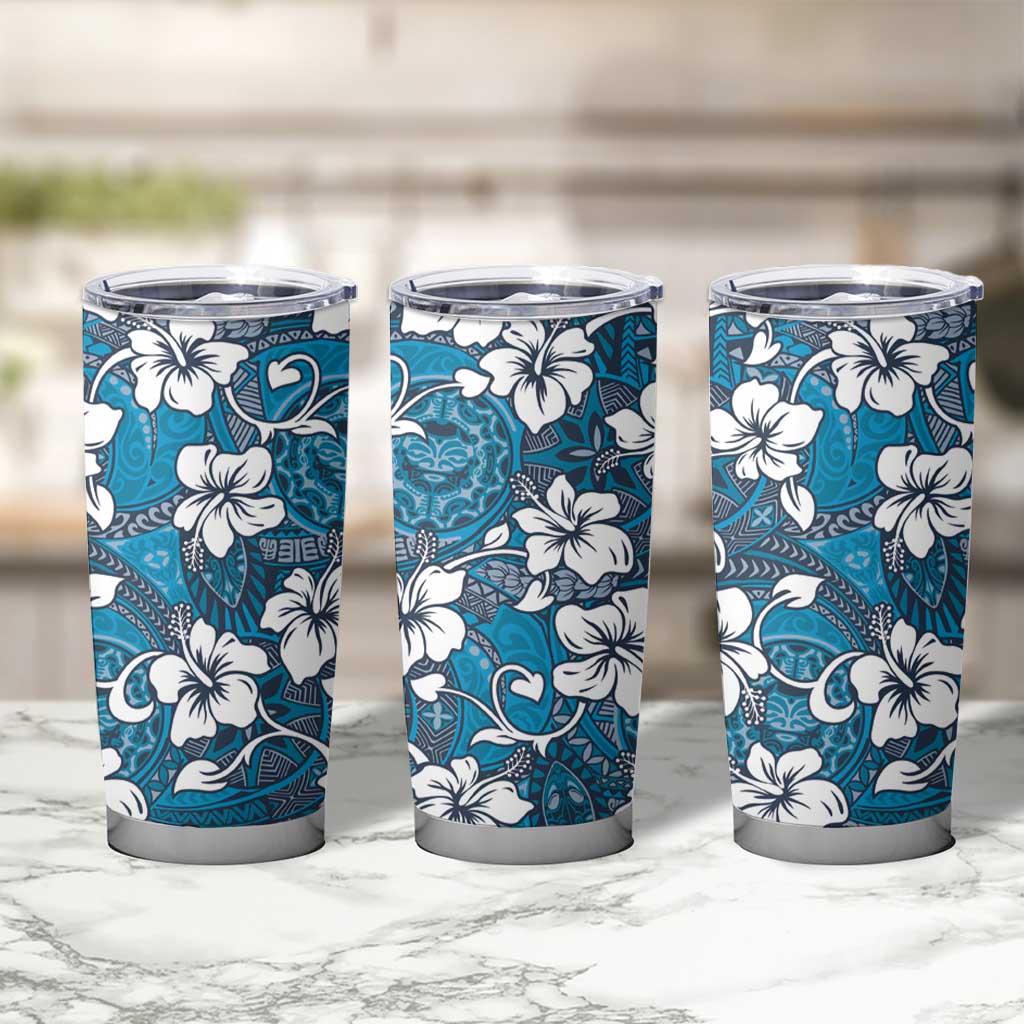 Karakarawa Bula Fiji Tumbler Cup Fijian Tapa Seamless Hibiscus - Polynesian Pride