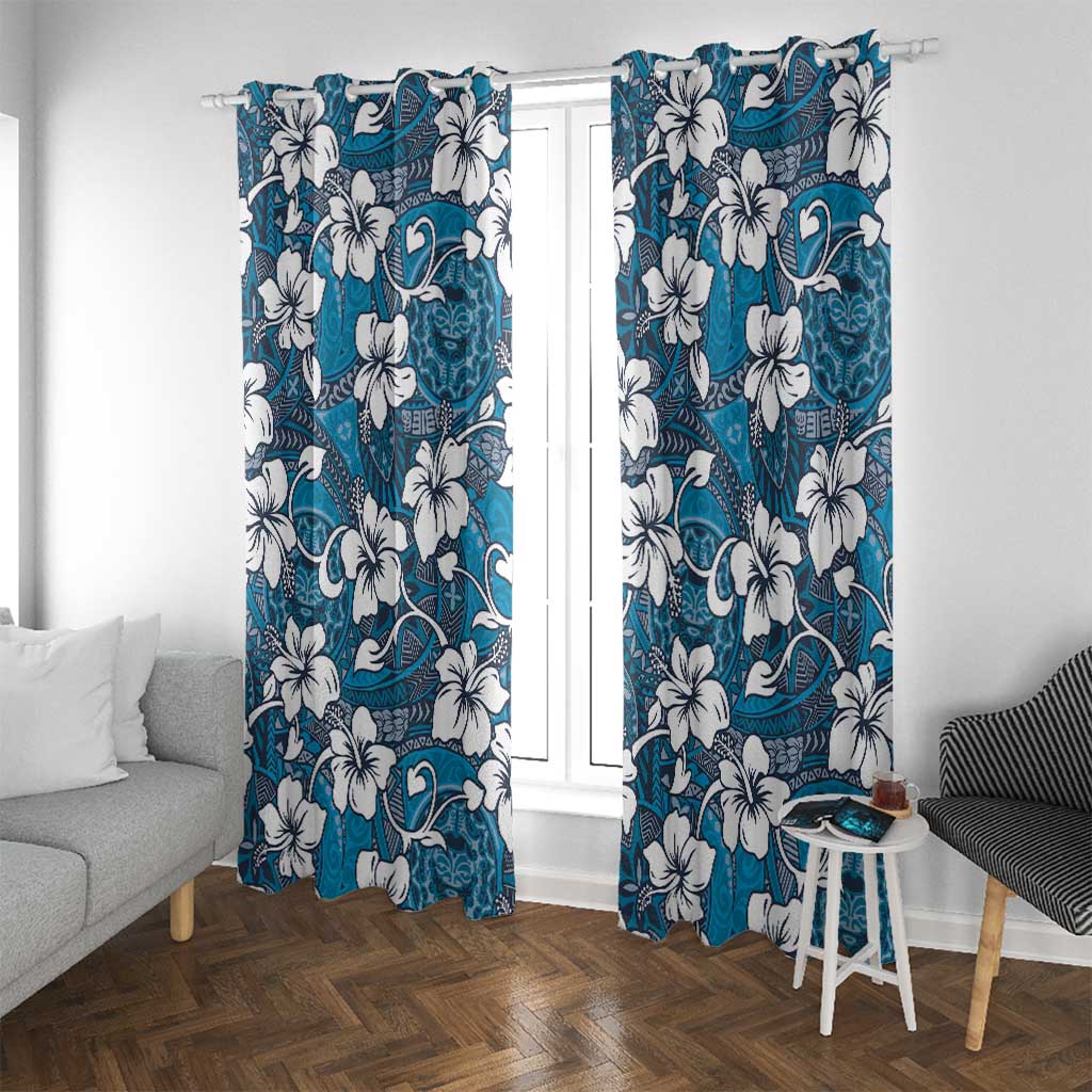 Karakarawa Bula Fiji Window Curtain Fijian Tapa Seamless Hibiscus - Polynesian Pride