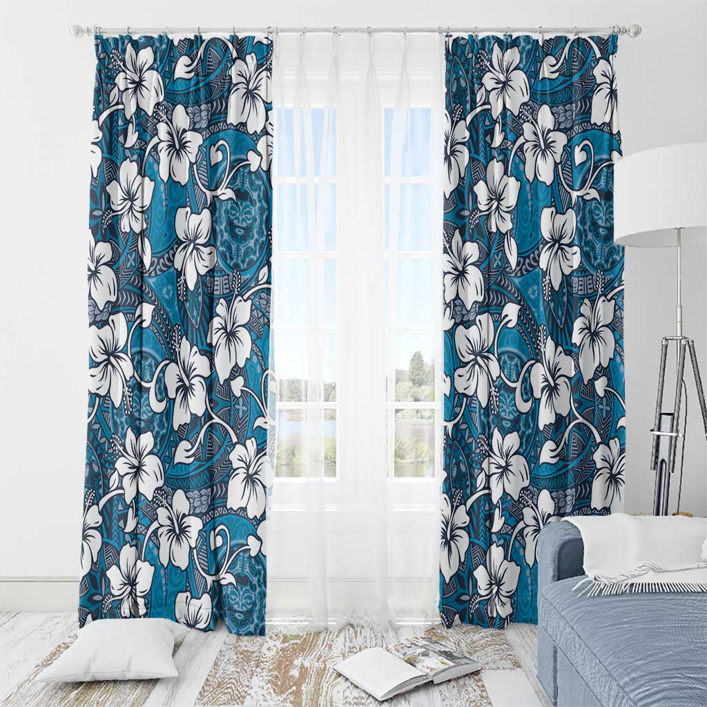 Karakarawa Bula Fiji Window Curtain Fijian Tapa Seamless Hibiscus - Polynesian Pride