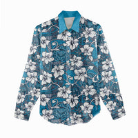 Karakarawa Bula Fiji Women Casual Shirt Fijian Tapa Seamless Hibiscus - Polynesian Pride