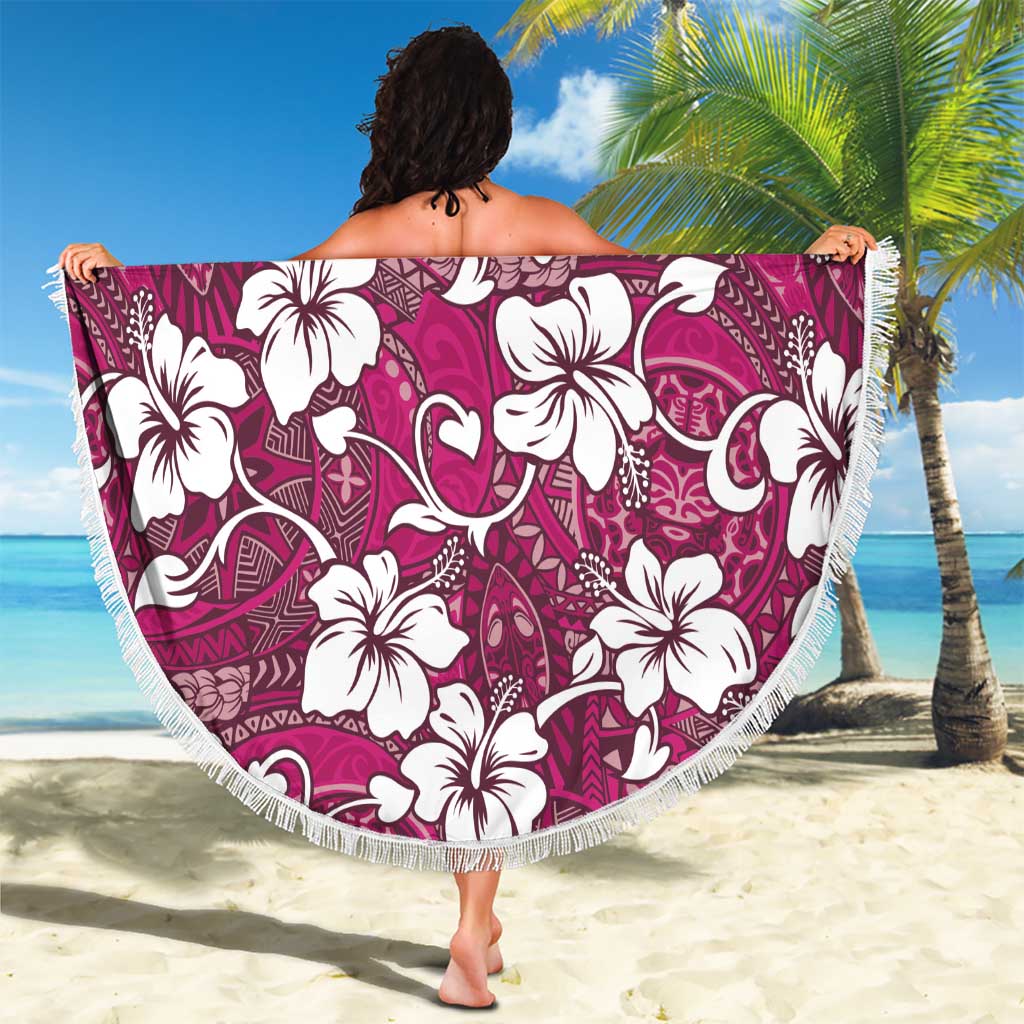 Piqi Bula Fiji Beach Blanket Fijian Tapa Seamless Hibiscus - Polynesian Pride