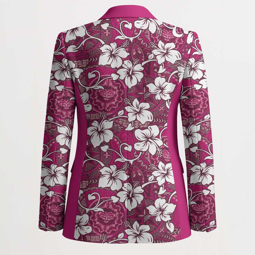 Piqi Bula Fiji Blazer Fijian Tapa Seamless Hibiscus - Polynesian Pride