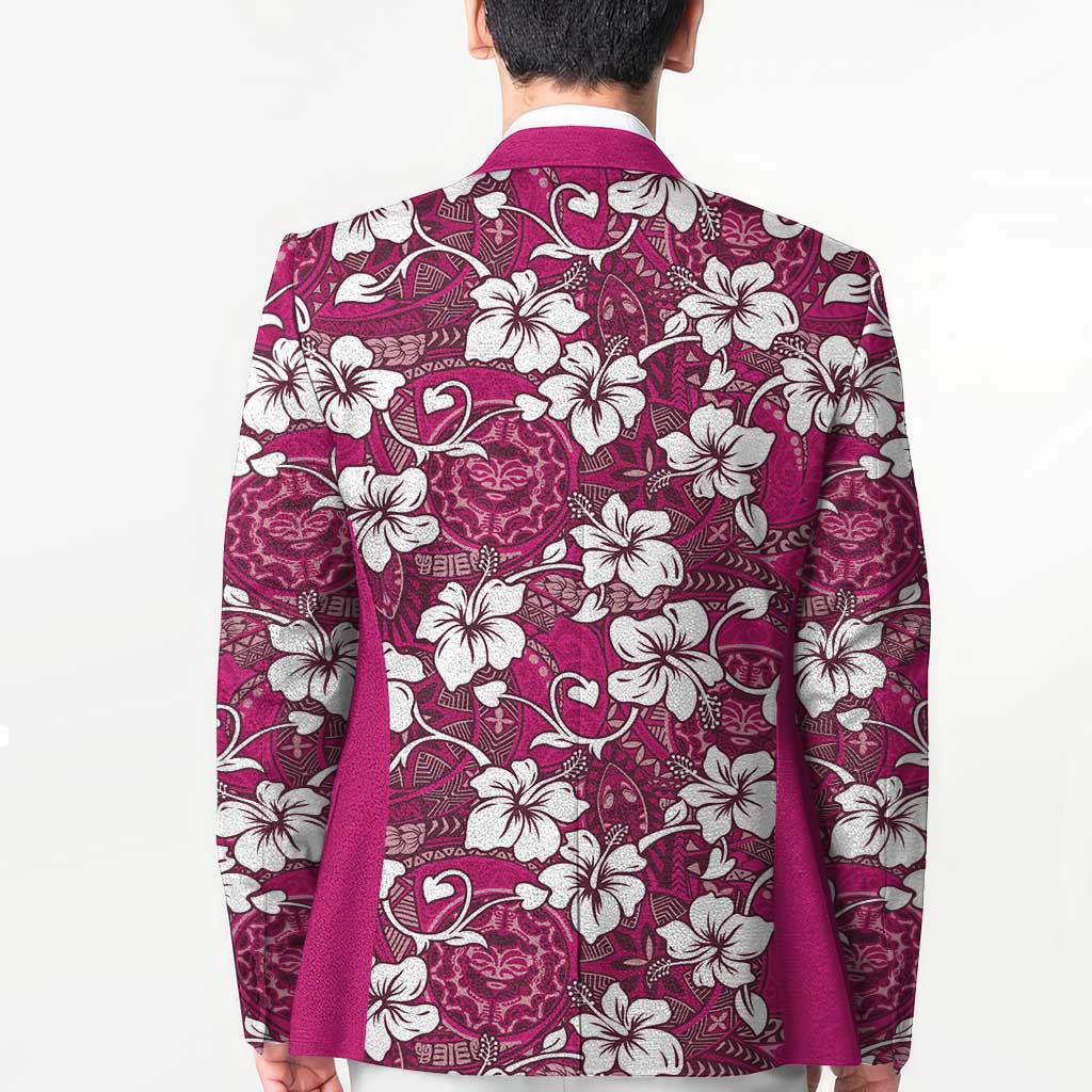 Piqi Bula Fiji Blazer Fijian Tapa Seamless Hibiscus - Polynesian Pride