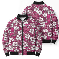 Piqi Bula Fiji Bomber Puffer Jacket Fijian Tapa Seamless Hibiscus - Polynesian Pride