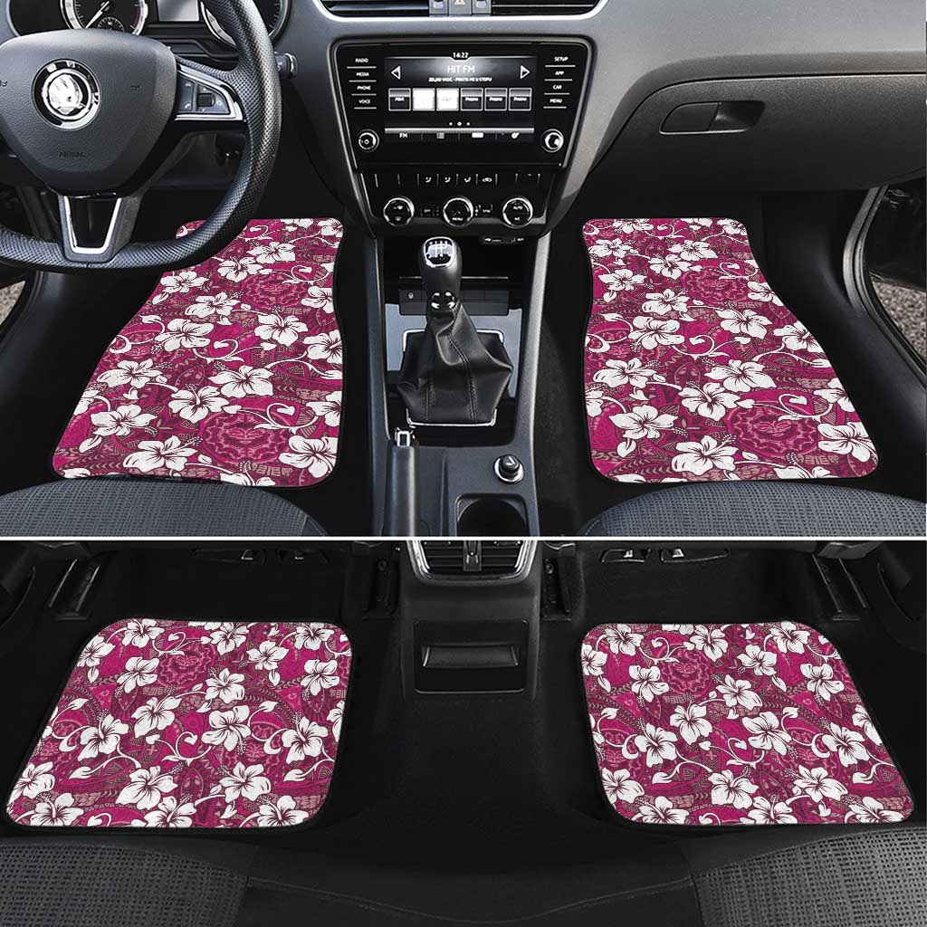 Piqi Bula Fiji Car Mats Fijian Tapa Seamless Hibiscus - Polynesian Pride
