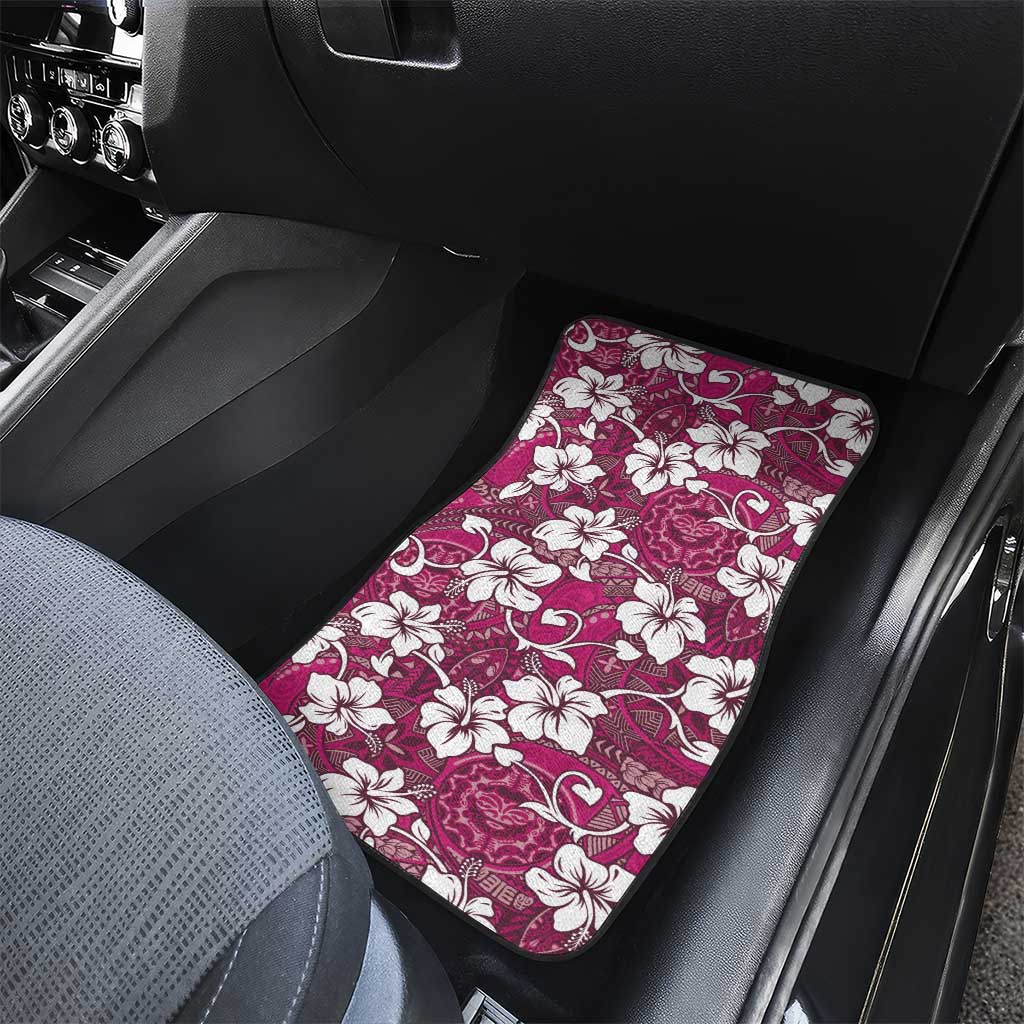Piqi Bula Fiji Car Mats Fijian Tapa Seamless Hibiscus - Polynesian Pride