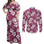 Piqi Bula Fiji Couples Matching Off Shoulder Maxi Dress and Long Sleeve Button Shirt Fijian Tapa Seamless Hibiscus - Polynesian Pride
