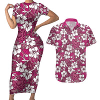 Piqi Bula Fiji Couples Matching Short Sleeve Bodycon Dress and Hawaiian Shirt Fijian Tapa Seamless Hibiscus - Polynesian Pride