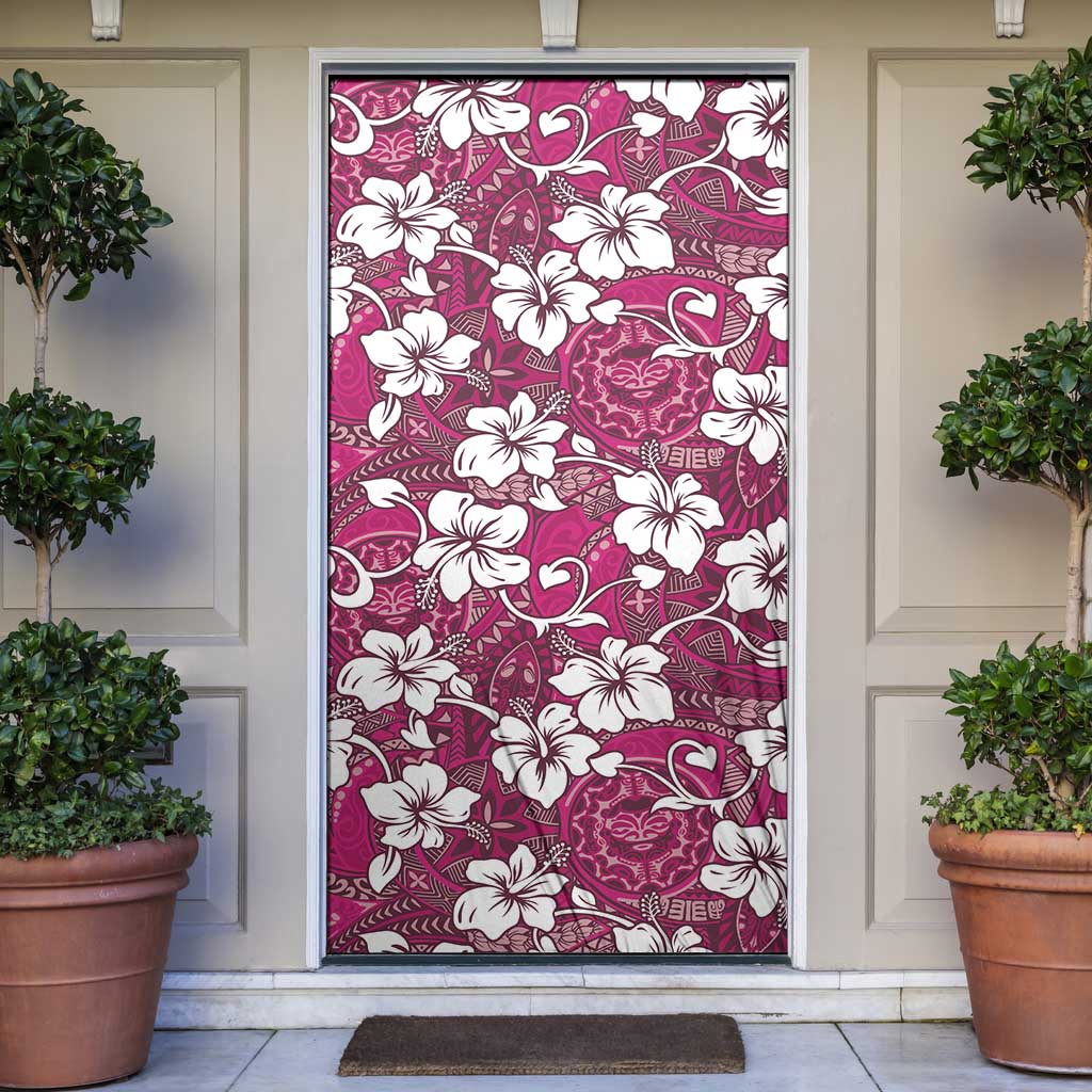 Piqi Bula Fiji Door Cover Fijian Tapa Seamless Hibiscus - Polynesian Pride