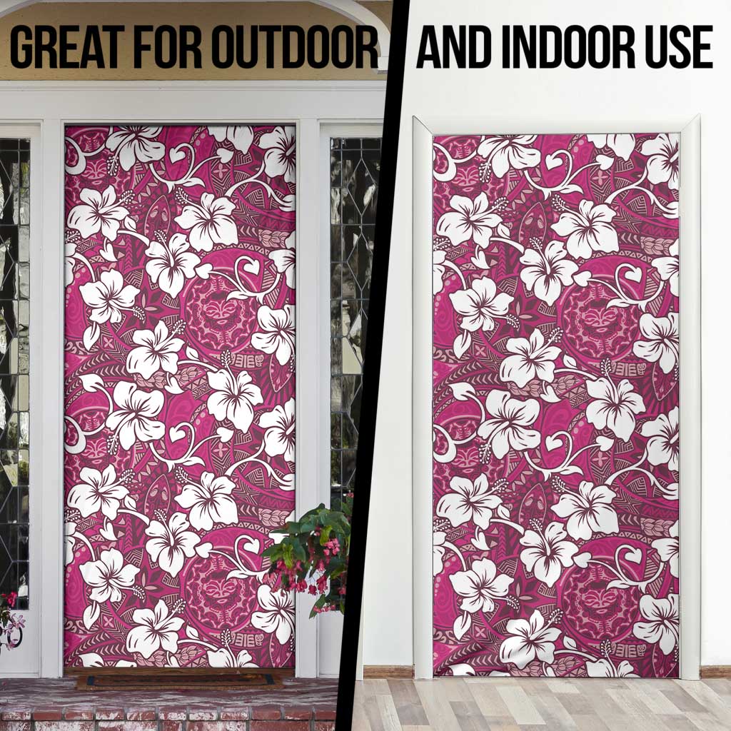 Piqi Bula Fiji Door Cover Fijian Tapa Seamless Hibiscus - Polynesian Pride