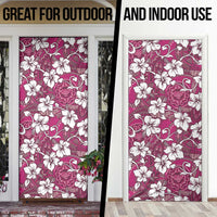 Piqi Bula Fiji Door Cover Fijian Tapa Seamless Hibiscus - Polynesian Pride