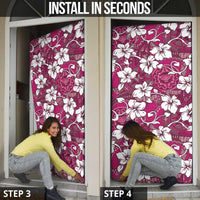 Piqi Bula Fiji Door Cover Fijian Tapa Seamless Hibiscus - Polynesian Pride