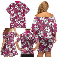 Piqi Bula Fiji Family Matching Off Shoulder Short Dress and Hawaiian Shirt Fijian Tapa Seamless Hibiscus - Polynesian Pride