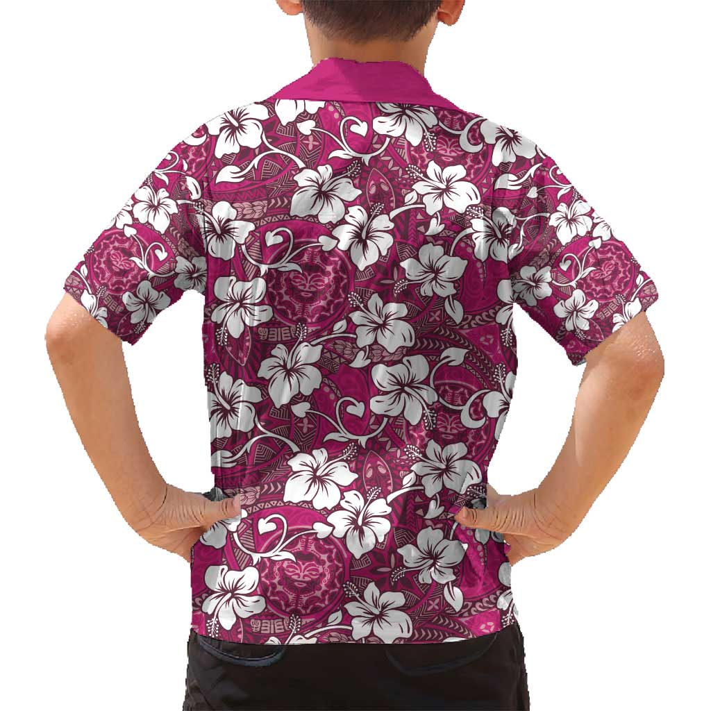 Piqi Bula Fiji Family Matching Puletasi and Hawaiian Shirt Fijian Tapa Seamless Hibiscus - Polynesian Pride