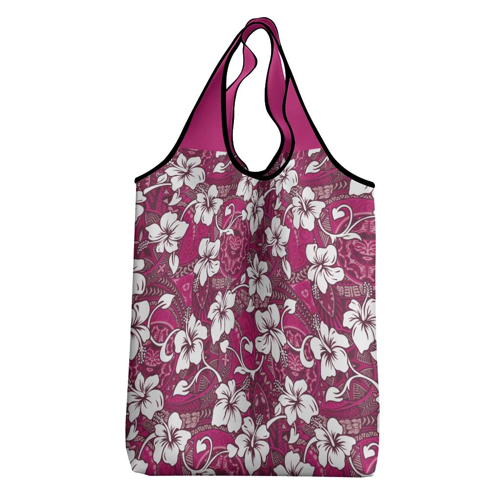 Piqi Bula Fiji Grocery Bag Fijian Tapa Seamless Hibiscus - Polynesian Pride