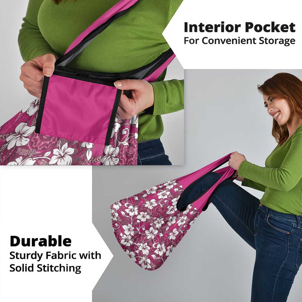 Piqi Bula Fiji Grocery Bag Fijian Tapa Seamless Hibiscus - Polynesian Pride