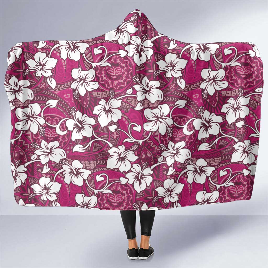 Piqi Bula Fiji Hooded Blanket Fijian Tapa Seamless Hibiscus - Polynesian Pride
