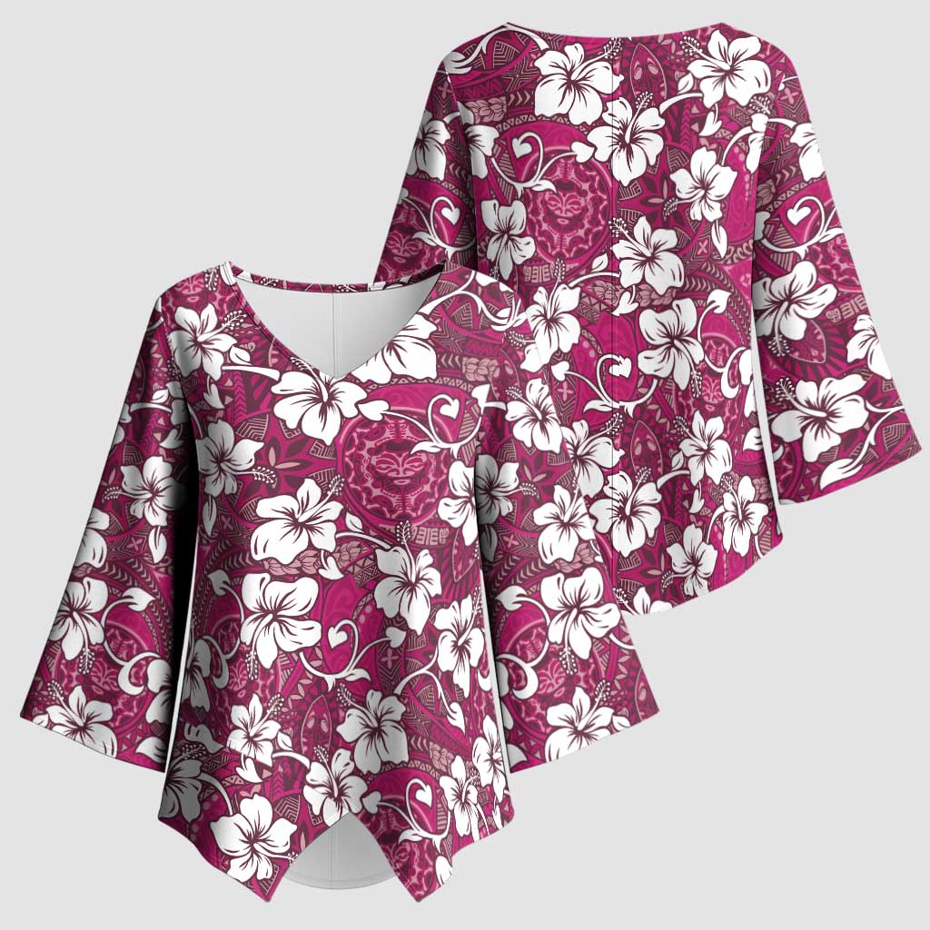 Piqi Bula Fiji Kimono Sleeve Blouse Fijian Tapa Seamless Hibiscus - Polynesian Pride