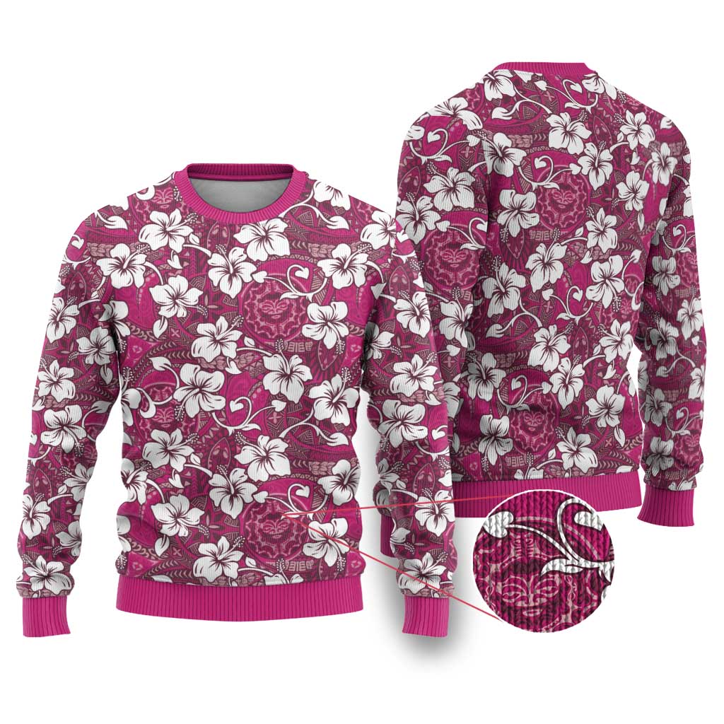 Piqi Bula Fiji Ugly Christmas Sweater Fijian Tapa Seamless Hibiscus - Polynesian Pride