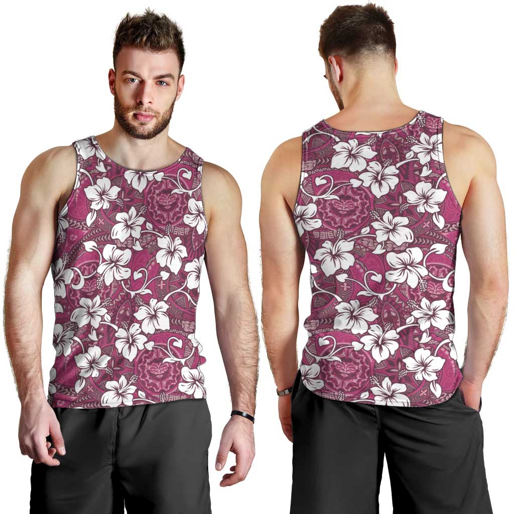 Piqi Bula Fiji Men Tank Top Fijian Tapa Seamless Hibiscus - Polynesian Pride