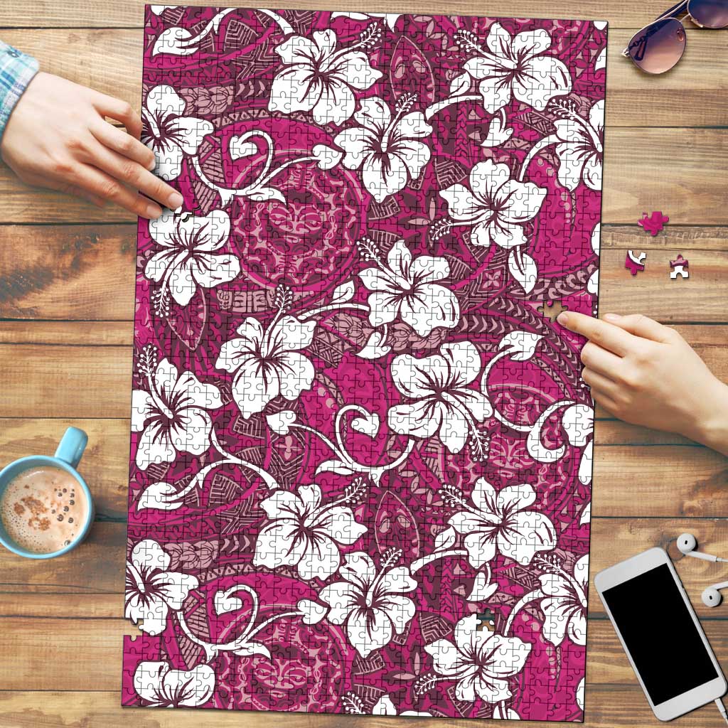 Piqi Bula Fiji Puzzle Fijian Tapa Seamless Hibiscus - Polynesian Pride