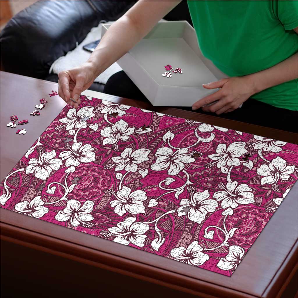 Piqi Bula Fiji Puzzle Fijian Tapa Seamless Hibiscus - Polynesian Pride